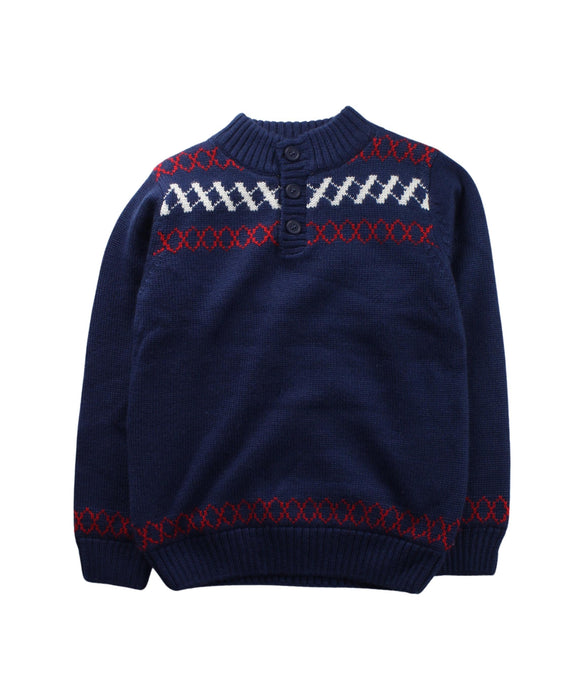 A Blue Knit Sweaters from La Compagnie des Petits in size 8Y for boy. (Front View)