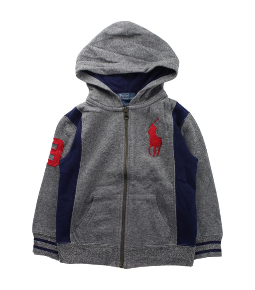 A Grey Zippered Sweatshirts from Polo Ralph Lauren in size 3T for boy. (Front View)