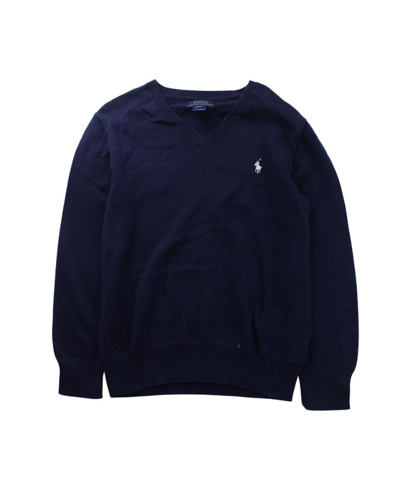 A Blue Knit Sweaters from Polo Ralph Lauren in size 7Y for boy. (Front View)