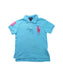 A Blue Short Sleeve Polos from Polo Ralph Lauren in size 4T for boy. (Front View)