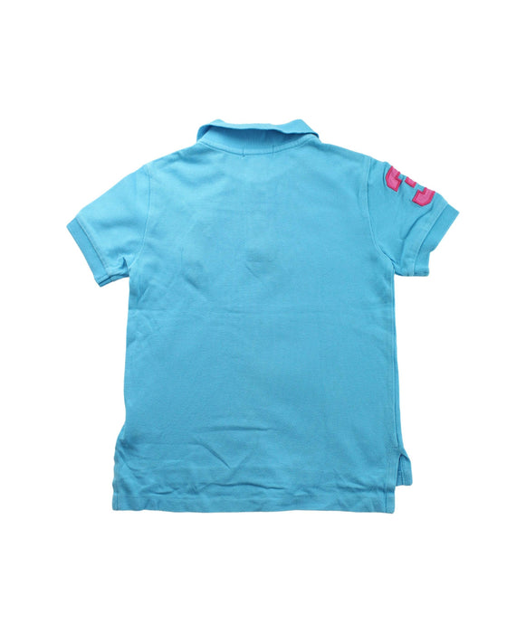 A Blue Short Sleeve Polos from Polo Ralph Lauren in size 4T for boy. (Back View)