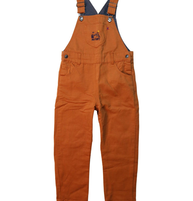 A Orange Long Overalls from Cadet Rousselle in size 3T for boy. (Front View)