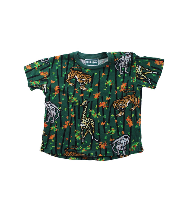 A Green Short Sleeve T Shirts from Kenzo in size 6-12M for boy. (Front View)