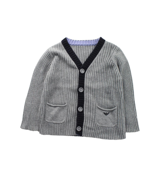 A Grey Cardigans from Armani in size 6-12M for boy. (Front View)