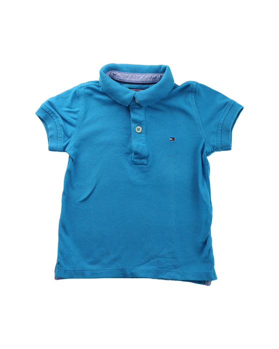 A Blue Short Sleeve Polos from Tommy Hilfiger in size 12-18M for girl. (Front View)