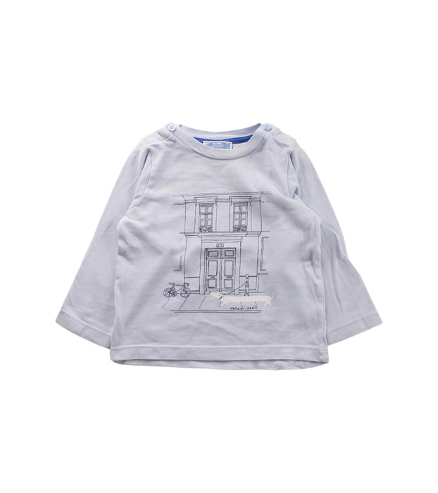 A White Long Sleeve T Shirts from Jacadi in size 12-18M for boy. (Front View)