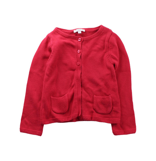 A Red Cardigans from Jacadi in size 4T for girl. (Front View)