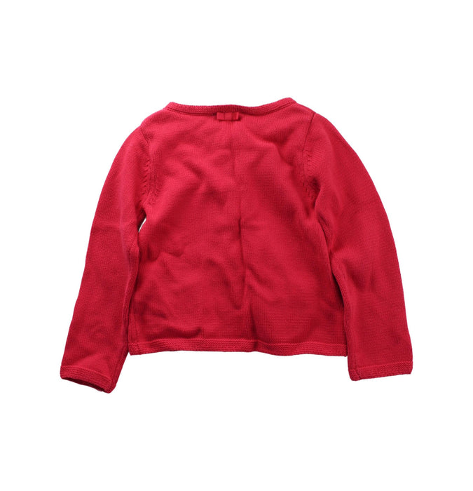 A Red Cardigans from Jacadi in size 4T for girl. (Back View)