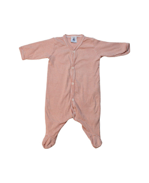 A Orange Onesies from Petit Bateau in size 0-3M for neutral. (Front View)