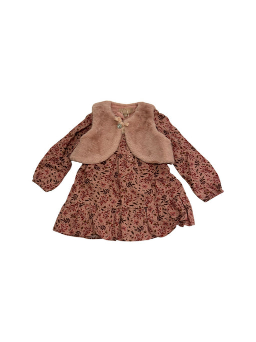 A Pink Long Sleeve Dresses from Chickeeduck in size 12-18M for girl. (Front View)