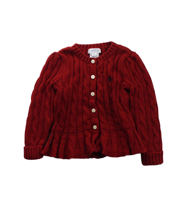 A Red Cardigans from Ralph Lauren in size 12-18M for girl. (Front View)