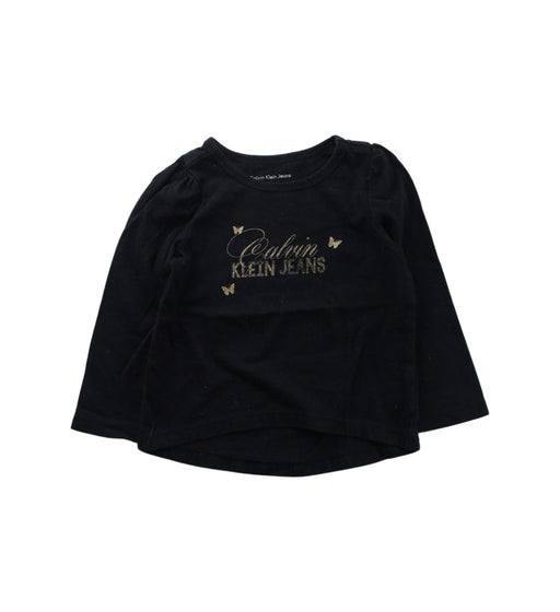 A Black Long Sleeve T Shirts from Calvin Klein in size 2T for girl. (Front View)