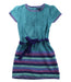 A Green Short Sleeve Dresses from Tommy Hilfiger in size 4T for girl. (Front View)