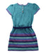 A Green Short Sleeve Dresses from Tommy Hilfiger in size 4T for girl. (Back View)