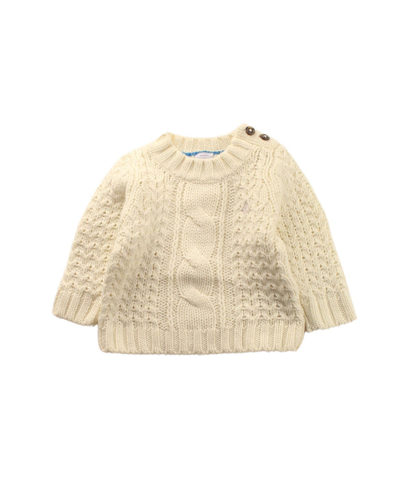 A White Knit Sweaters from Petit Bateau in size 3-6M for girl. (Front View)