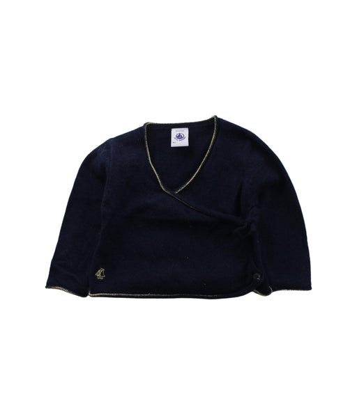 A Blue Knit Sweaters from Petit Bateau in size 3-6M for girl. (Front View)