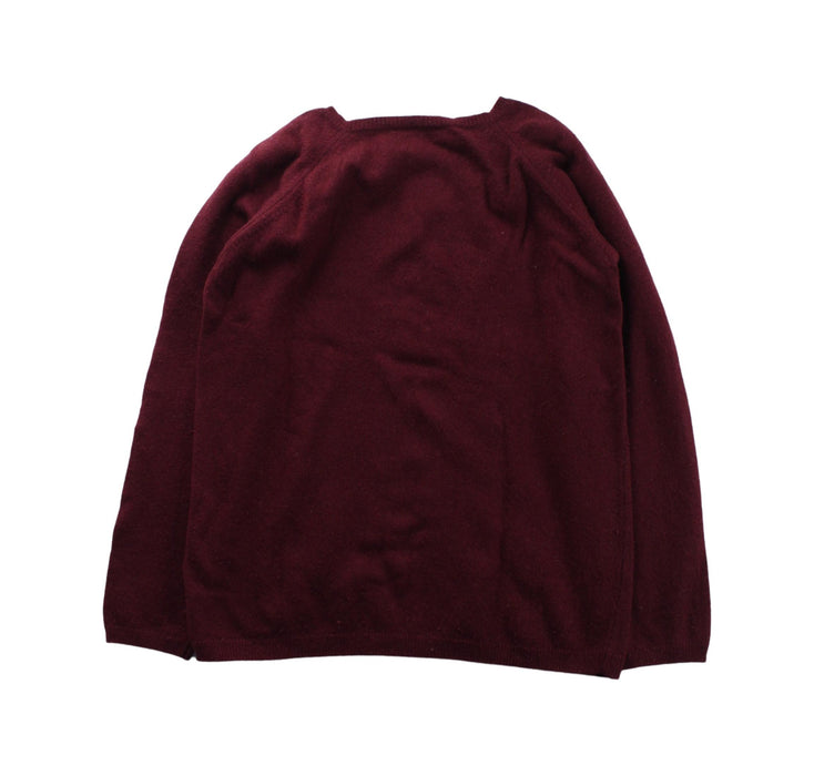 A Burgundy Knit Sweaters from Les Enfantines in size 8Y for girl. (Back View)