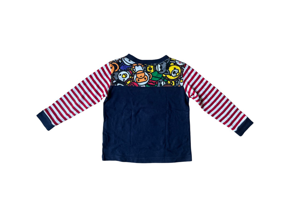 A Navy Long Sleeve T Shirts from BAPE KIDS in size 5T for boy. (Back View)