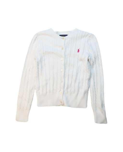 A White Cardigans from Polo Ralph Lauren in size 6T for girl. (Front View)