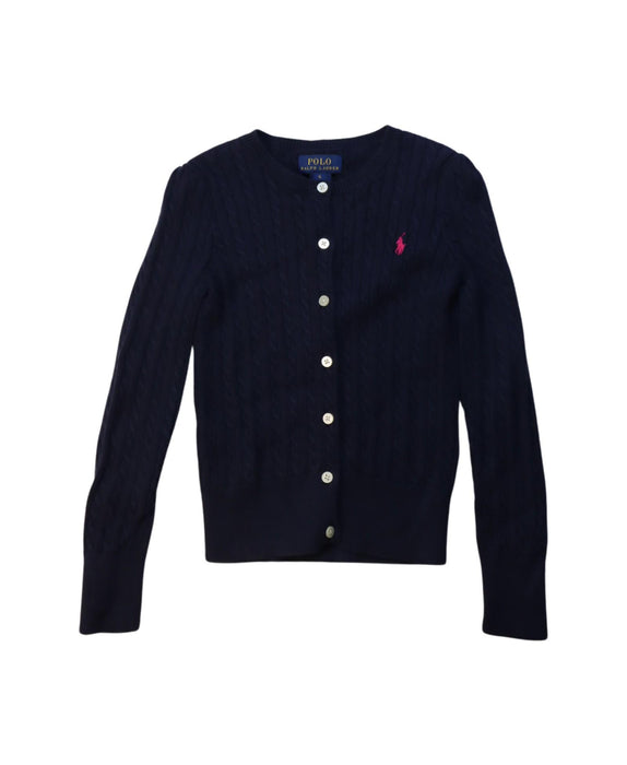 A Navy Cardigans from Polo Ralph Lauren in size 6T for girl. (Front View)