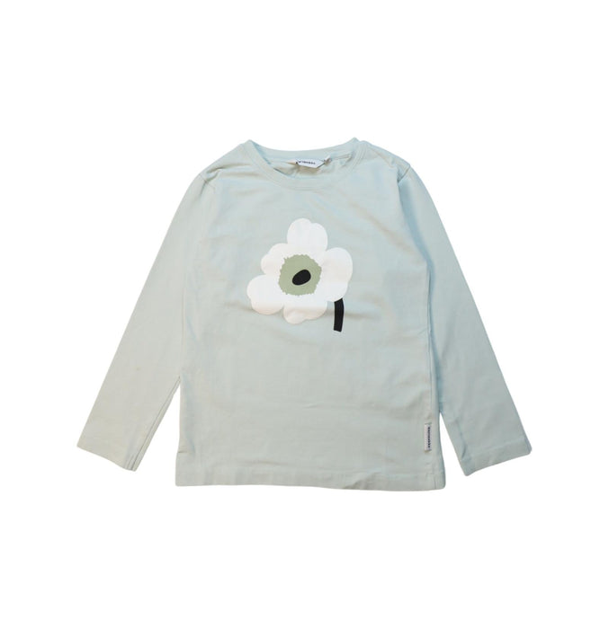 A Teal Long Sleeve T Shirts from Marimekko in size 4T for girl. (Front View)