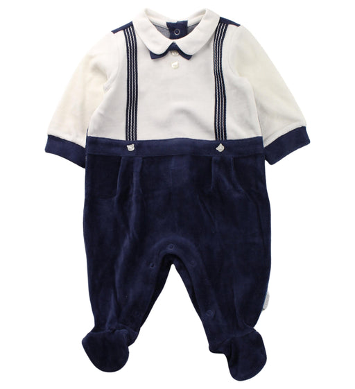 A Blue Onesies from Chicco in size 0-3M for boy. (Front View)