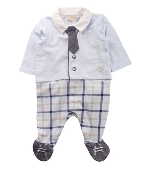 A Blue Onesies from Chicco in size 0-3M for boy. (Front View)