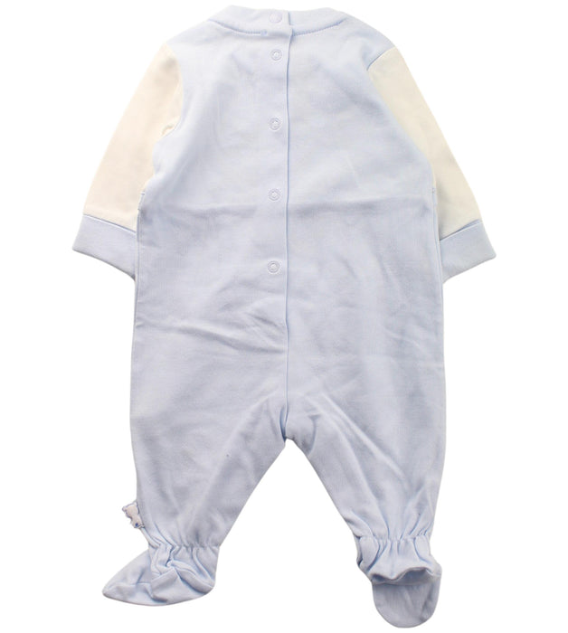 A Blue Onesies from Chicco in size 0-3M for neutral. (Back View)