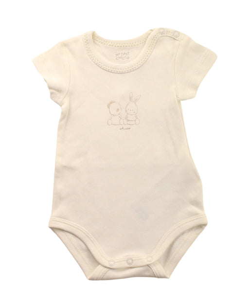 A White Short Sleeve Bodysuits from Chicco in size 0-3M for girl. (Front View)