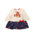 A White Long Sleeve Dresses from Chicco in size 0-3M for girl. (Front View)