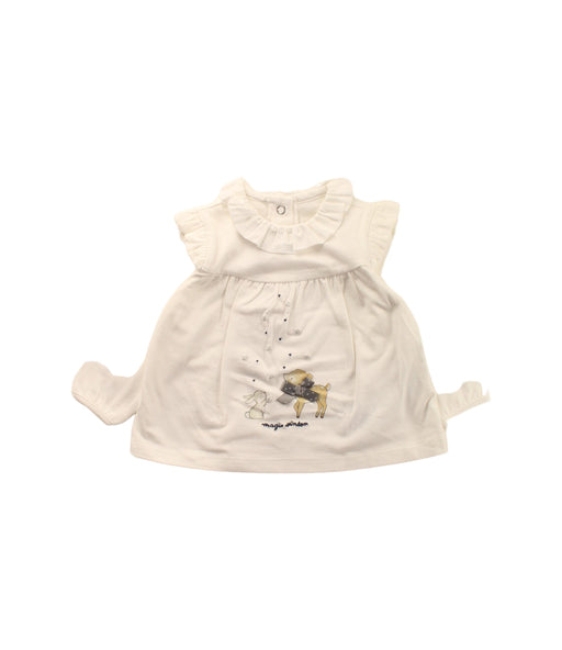 A White Long Sleeve Dresses from Chicco in size 0-3M for girl. (Front View)