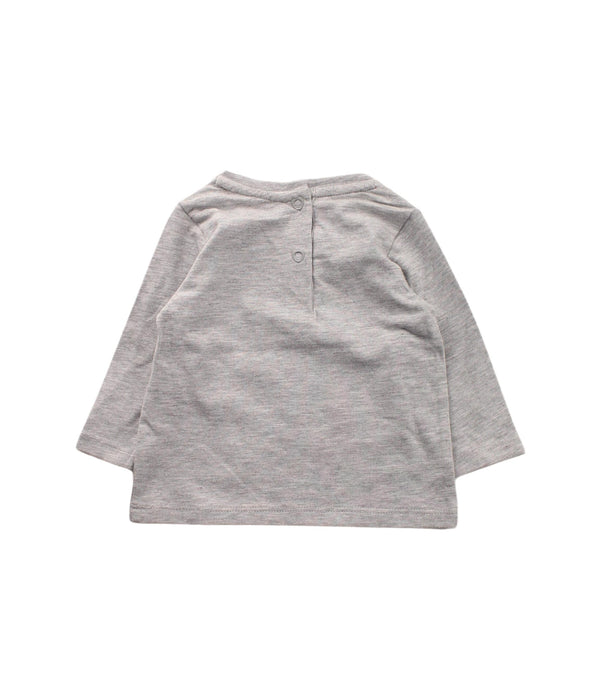 A Grey Long Sleeve T Shirts from Chicco in size 0-3M for girl. (Back View)