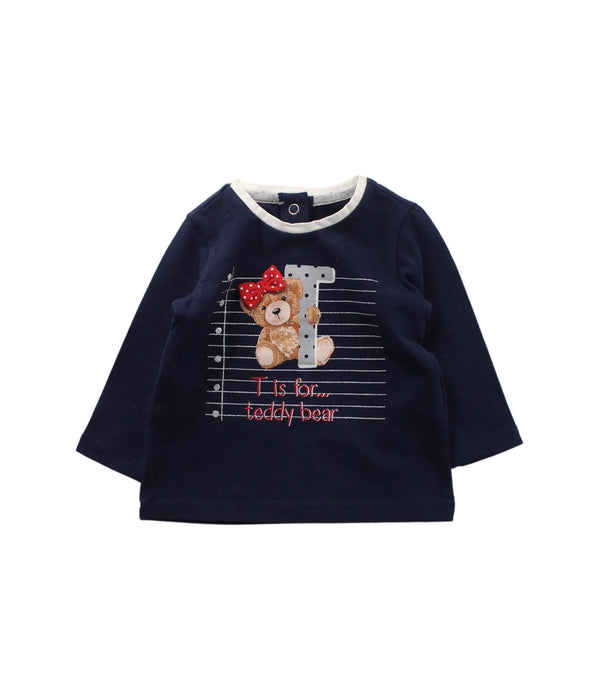 A Blue Long Sleeve T Shirts from Chicco in size 0-3M for neutral. (Front View)