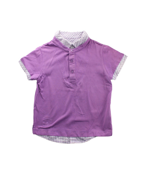 A Purple Short Sleeve Polos from Nicholas & Bears in size 4T for girl. (Front View)