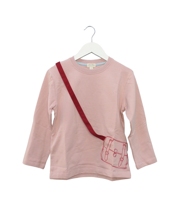 A Pink Crewneck Sweatshirts from Felix & Mina in size 4T for girl. (Front View)