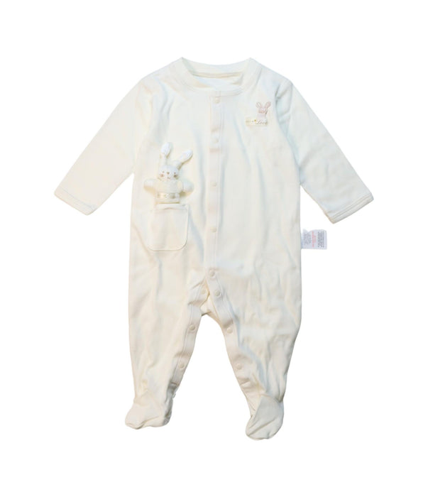 A White Onesies from Natures Purest in size 3-6M for neutral. (Front View)