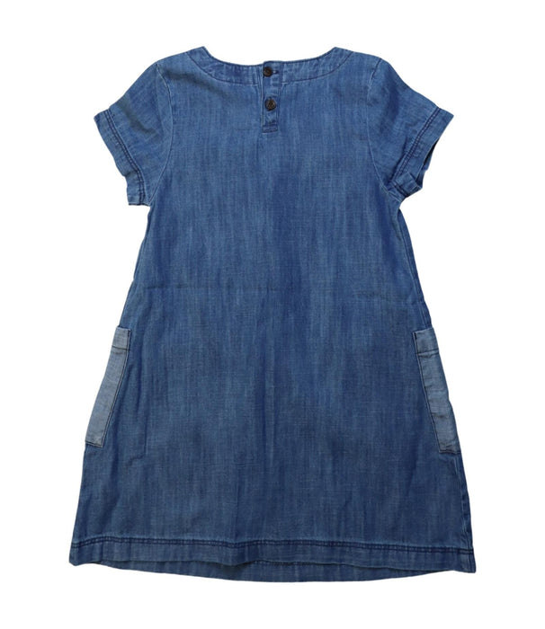 A Blue Short Sleeve Dresses from Roots in size 4T for girl. (Back View)
