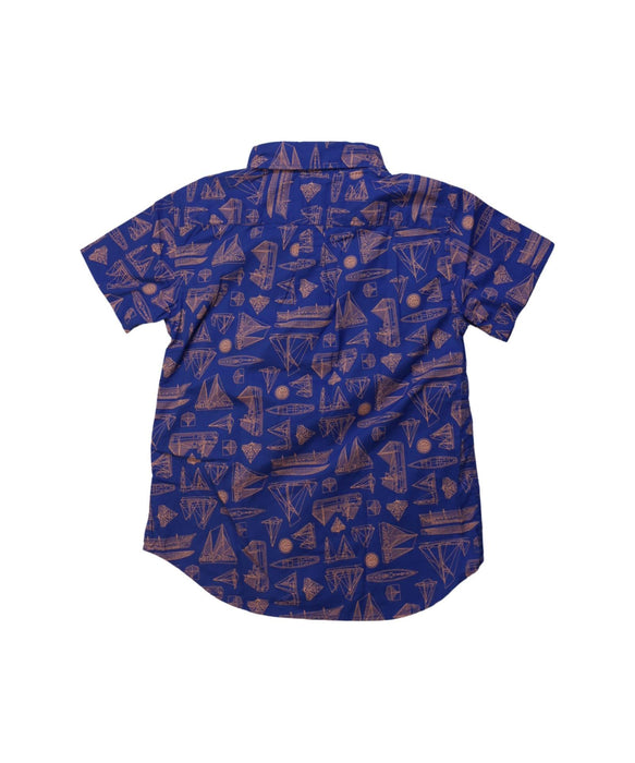 A Blue Short Sleeve Shirts from Crewcuts in size 4T for boy. (Back View)