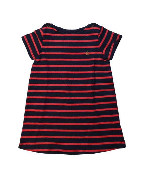 A Red Short Sleeve Dresses from Petit Bateau in size 3T for girl. (Front View)