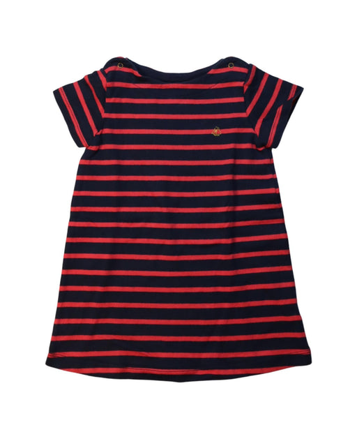A Red Short Sleeve Dresses from Petit Bateau in size 3T for girl. (Front View)