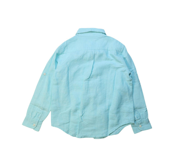 A Teal Long Sleeve Shirts from Janie & Jack in size 4T for boy. (Back View)