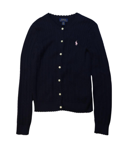A Navy Cardigans from Polo Ralph Lauren in size 8Y for girl. (Front View)