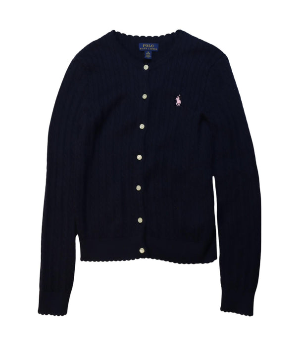 A Navy Cardigans from Polo Ralph Lauren in size 8Y for girl. (Front View)