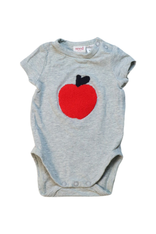 A Grey Short Sleeve Bodysuits from Seed in size Newborn for girl. (Front View)