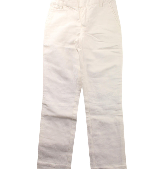 A White Casual Pants from Jacadi in size 7Y for girl. (Front View)