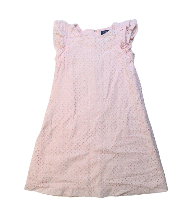 A Pink Sleeveless Dresses from Polo Ralph Lauren in size 6T for girl. (Front View)