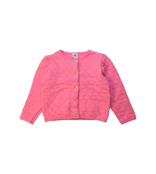 A Pink Lightweight Jackets from Petit Bateau in size 6T for girl. (Front View)