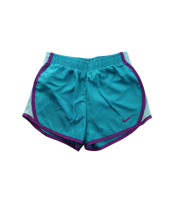 A Teal Shorts from Nike in size 5T for girl. (Front View)