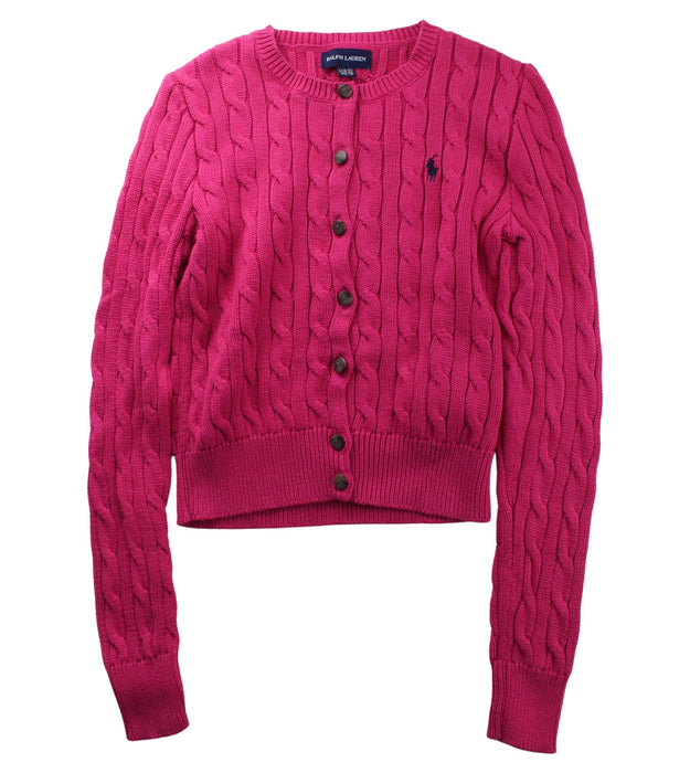 A Pink Cardigans from Ralph Lauren in size 8Y for girl. (Front View)