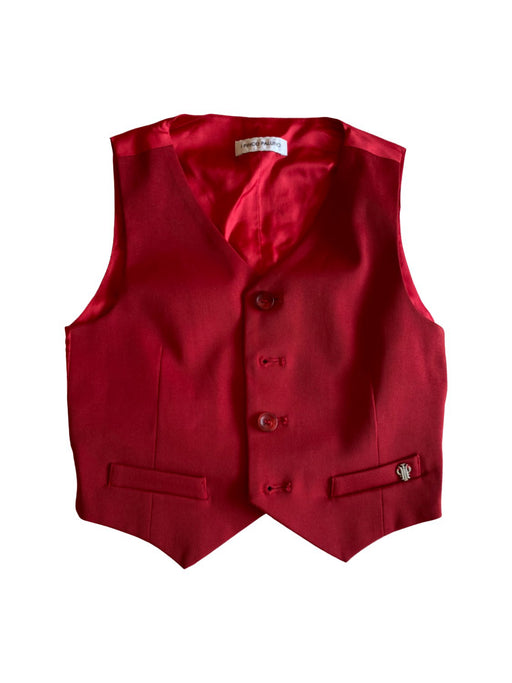 A Red Suit Vests from I Pinco Pallino in size 4T for boy. (Front View)